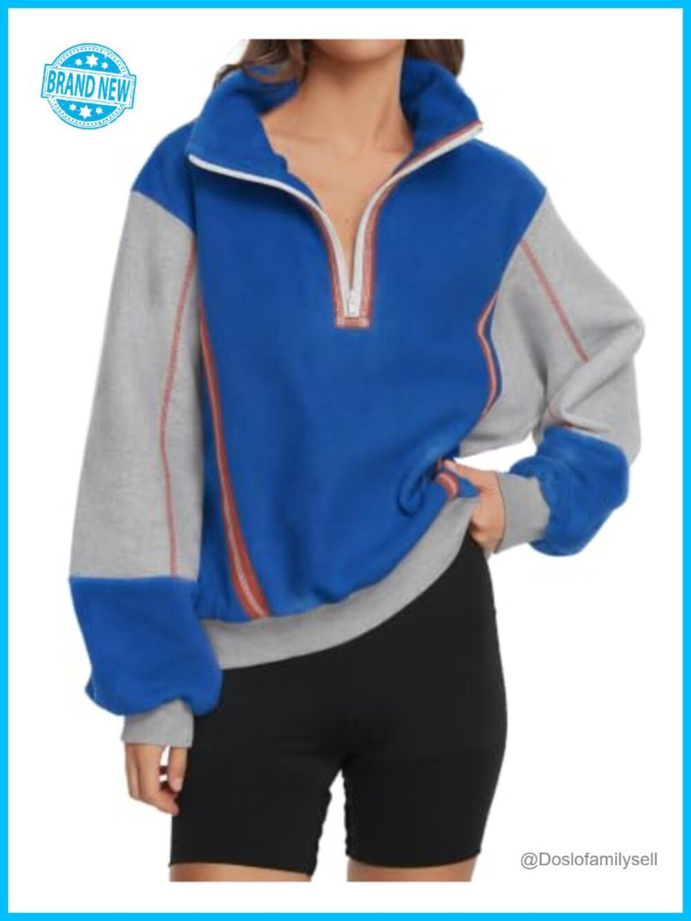 Women's Half Zip Sherpa Fleece Pullover Long Sleeve Warm Sweatshirt